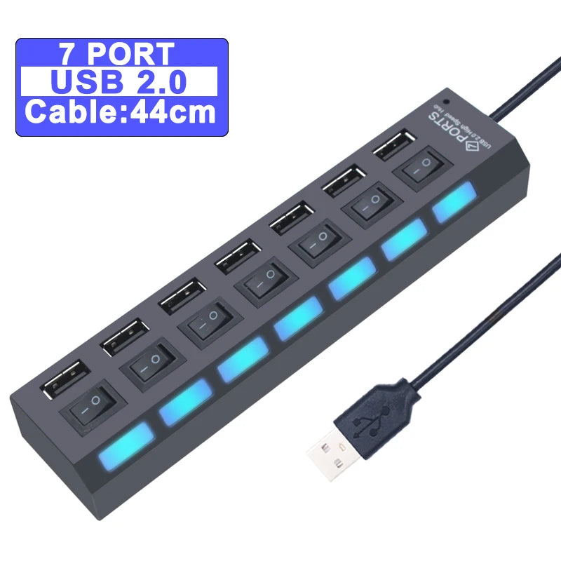 7-Port USB Hub - High Speed USB 3.0