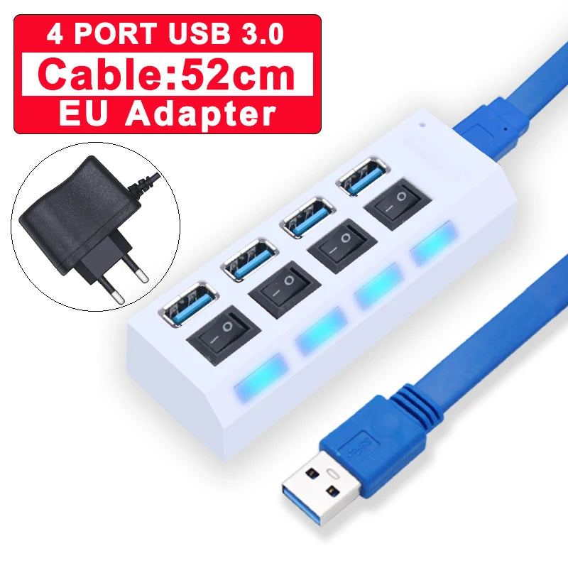 7-Port USB Hub - High Speed USB 3.0