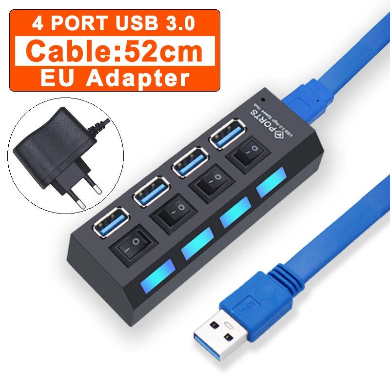 7-Port USB Hub - High Speed USB 3.0