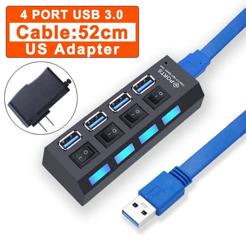 7-Port USB Hub - High Speed USB 3.0