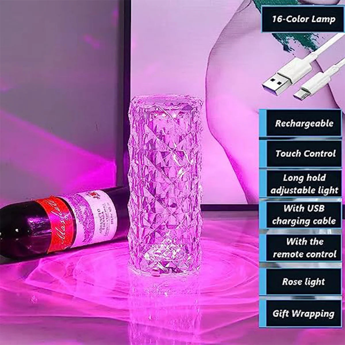 RGB Crystal LED Desk Lamp